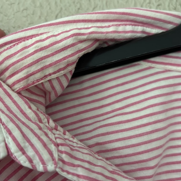 Laura Scott Women's Plus Size Pink Striped Button Down Shirt, 24/26W - Picture 3 of 5